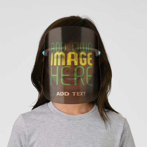 MODERN EDITABLE SIMPLE BROWN IMAGE TEXT TEMPLATE KIDS FACE SHIELD