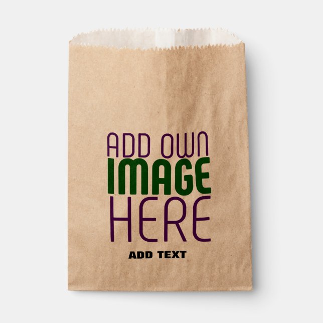 MODERN EDITABLE SIMPLE BROWN IMAGE TEXT TEMPLATE FAVOR BAG (Front)