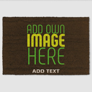 MODERN EDITABLE SIMPLE BROWN IMAGE TEXT TEMPLATE FIBER DOORMAT