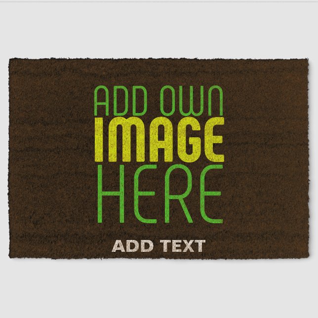 MODERN EDITABLE SIMPLE BROWN IMAGE TEXT TEMPLATE FIBER DOORMAT (Front)