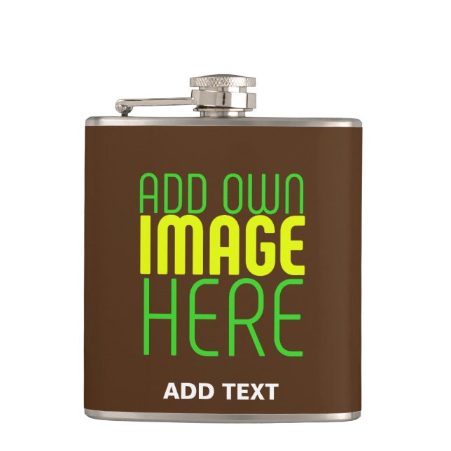 MODERN EDITABLE SIMPLE BROWN IMAGE TEXT TEMPLATE FLASK (Front)