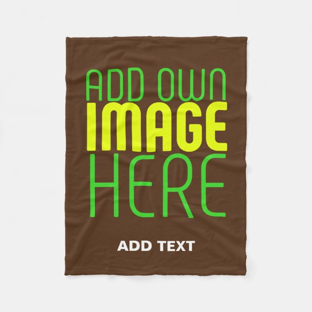 MODERN EDITABLE SIMPLE BROWN IMAGE TEXT TEMPLATE FLEECE BLANKET (Front)