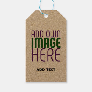 MODERN EDITABLE SIMPLE BROWN IMAGE TEXT TEMPLATE GIFT TAGS