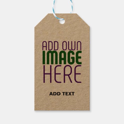 MODERN EDITABLE SIMPLE BROWN IMAGE TEXT TEMPLATE GIFT TAGS
