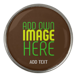 MODERN EDITABLE SIMPLE BROWN IMAGE TEXT TEMPLATE GOLF BALL MARKER