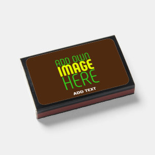 MODERN EDITABLE SIMPLE BROWN IMAGE TEXT TEMPLATE MATCHBOXES