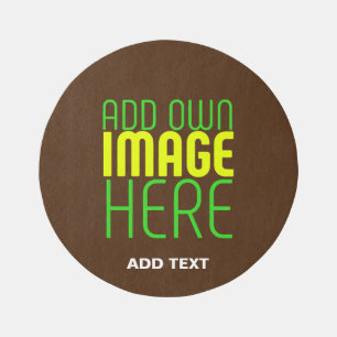 MODERN EDITABLE SIMPLE BROWN IMAGE TEXT TEMPLATE RUG