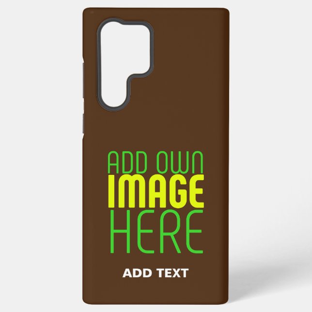 MODERN EDITABLE SIMPLE BROWN IMAGE TEXT TEMPLATE SAMSUNG GALAXY CASE (Back)