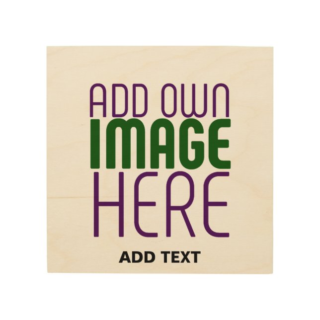 MODERN EDITABLE SIMPLE BROWN IMAGE TEXT TEMPLATE WOOD WALL ART (Front)