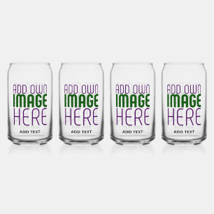 MODERN EDITABLE SIMPLE CLEAR IMAGE TEXT TEMPLATE CAN GLASS