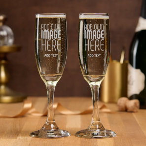 MODERN EDITABLE SIMPLE CLEAR IMAGE TEXT TEMPLATE CHAMPAGNE FLUTE