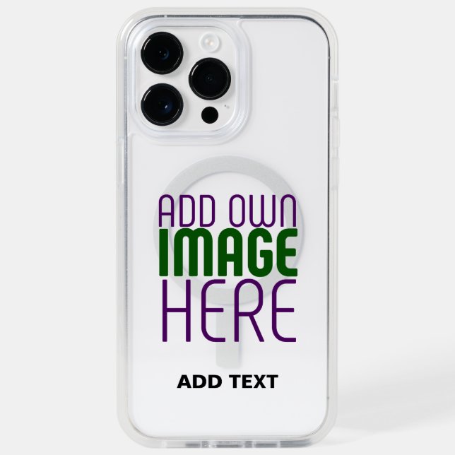 MODERN EDITABLE SIMPLE CLEAR IMAGE TEXT TEMPLATE OTTERBOX iPhone CASE (Back)
