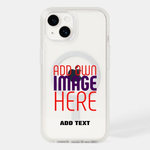 MODERN EDITABLE SIMPLE CLEAR IMAGE TEXT TEMPLATE OtterBox iPhone 14 CASE