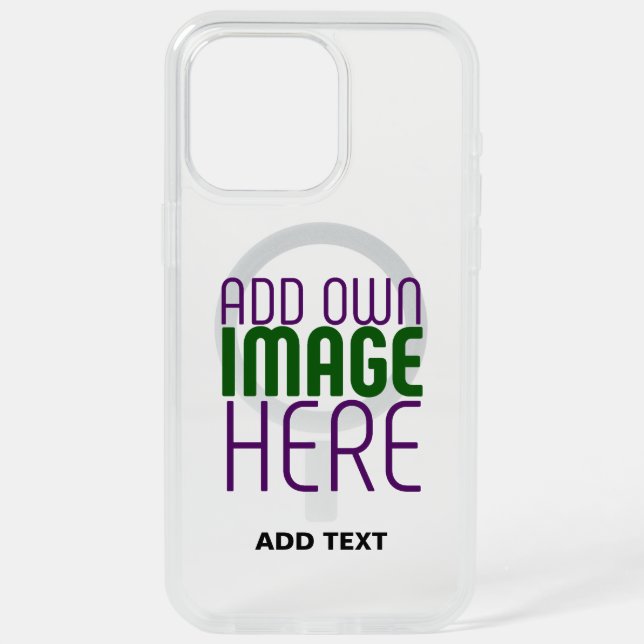 MODERN EDITABLE SIMPLE CLEAR IMAGE TEXT TEMPLATE OTTERBOX iPhone CASE (Back)