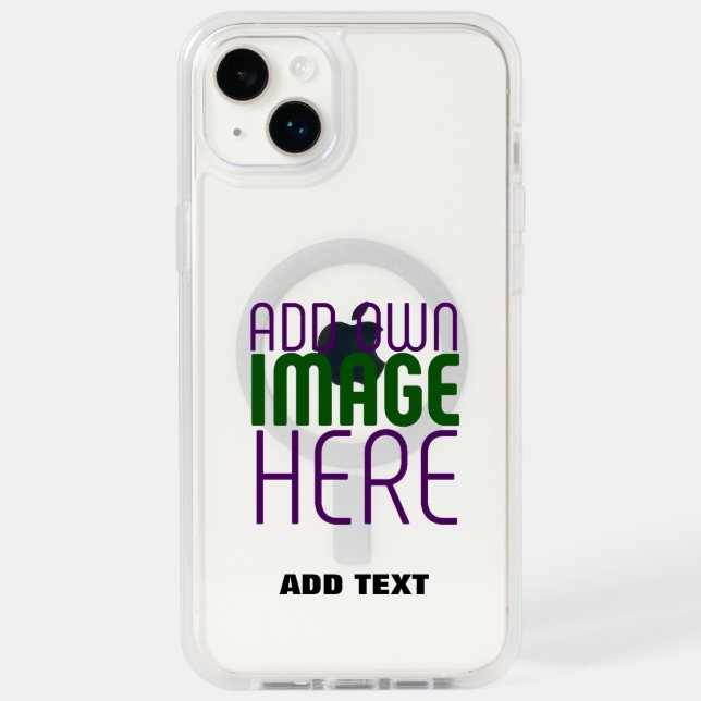  MODERN EDITABLE SIMPLE CLEAR IMAGE TEXT TEMPLATE OTTERBOX iPhone CASE (Back)