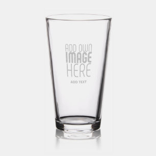 MODERN EDITABLE SIMPLE CLEAR IMAGE TEXT TEMPLATE PINT GLASS