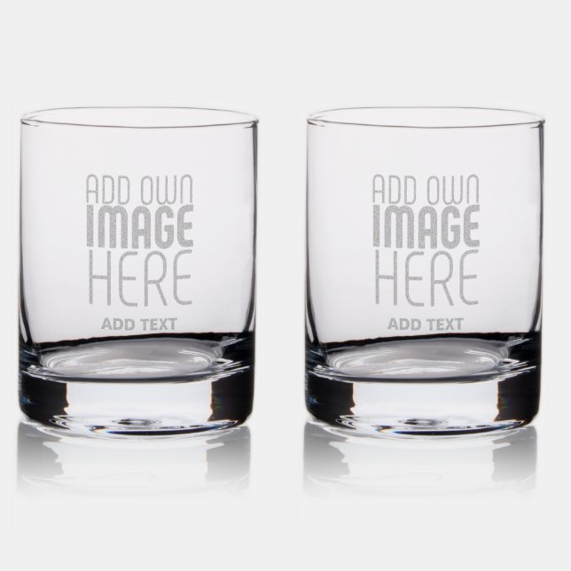MODERN EDITABLE SIMPLE CLEAR IMAGE TEXT TEMPLATE ROCKS GLASS (Glassware)