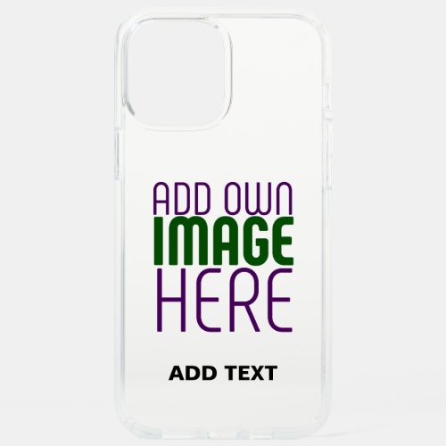 MODERN EDITABLE SIMPLE CLEAR IMAGE TEXT TEMPLATE SPECK iPhone 12 PRO MAX CASE