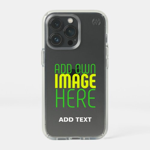 MODERN EDITABLE SIMPLE CLEAR IMAGE TEXT TEMPLATE SPECK iPhone 13 PRO CASE