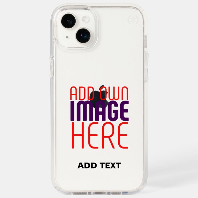 MODERN EDITABLE SIMPLE CLEAR IMAGE TEXT TEMPLATE SPECK iPhone CASE (Front)