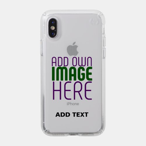 MODERN EDITABLE SIMPLE CLEAR IMAGE TEXT TEMPLATE SPECK iPhone XS CASE