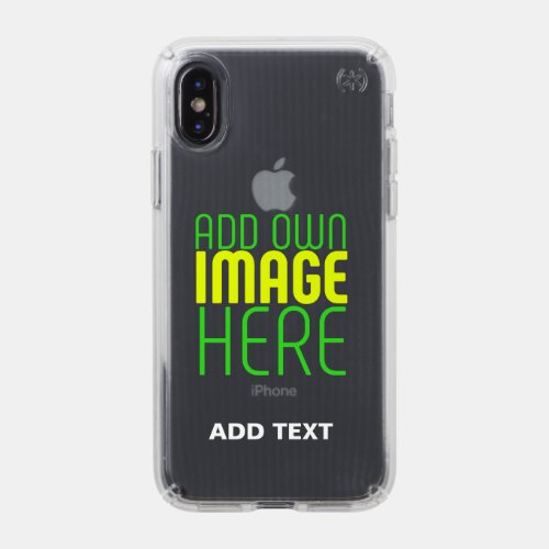 MODERN EDITABLE SIMPLE CLEAR IMAGE TEXT TEMPLATE SPECK iPhone XS CASE