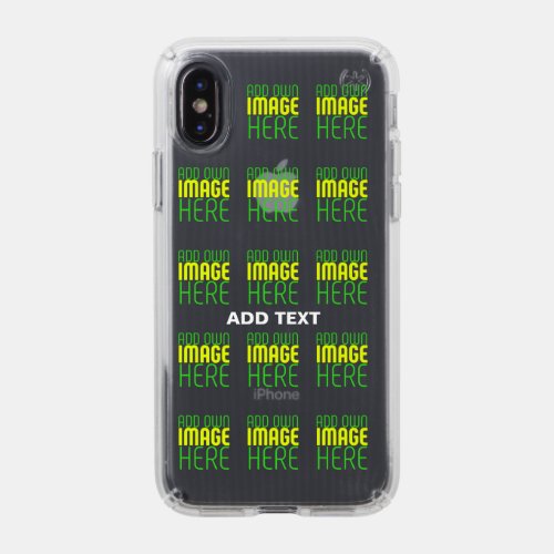 MODERN EDITABLE SIMPLE CLEAR IMAGE TEXT TEMPLATE SPECK iPhone XS CASE