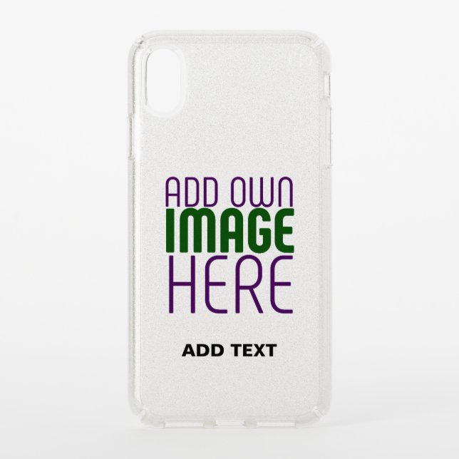 MODERN EDITABLE SIMPLE CLEAR IMAGE TEXT TEMPLATE SPECK iPhone XS MAX CASE (Front)