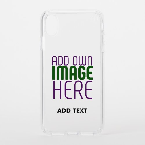 MODERN EDITABLE SIMPLE CLEAR IMAGE TEXT TEMPLATE SPECK iPhone XS MAX CASE