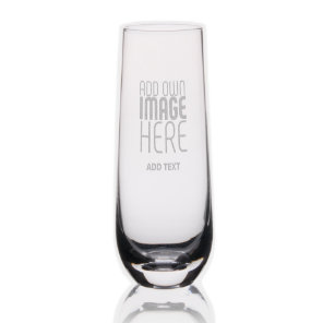 MODERN EDITABLE SIMPLE CLEAR IMAGE TEXT TEMPLATE STEMLESS CHAMPAGNE FLUTE