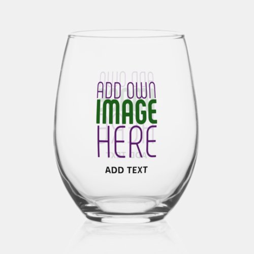 MODERN EDITABLE SIMPLE CLEAR IMAGE TEXT TEMPLATE STEMLESS WINE GLASS