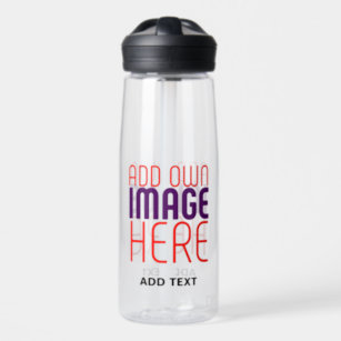 MODERN EDITABLE SIMPLE CLEAR IMAGE TEXT TEMPLATE WATER BOTTLE