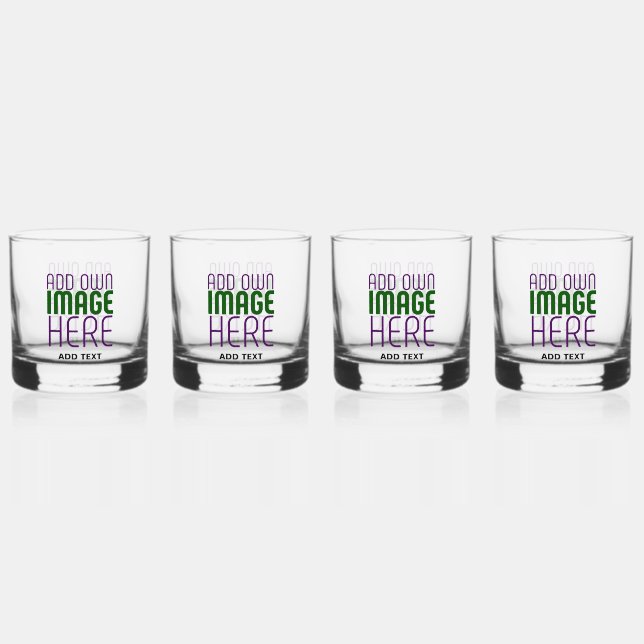 MODERN EDITABLE SIMPLE CLEAR IMAGE TEXT TEMPLATE WHISKEY GLASS (Front)