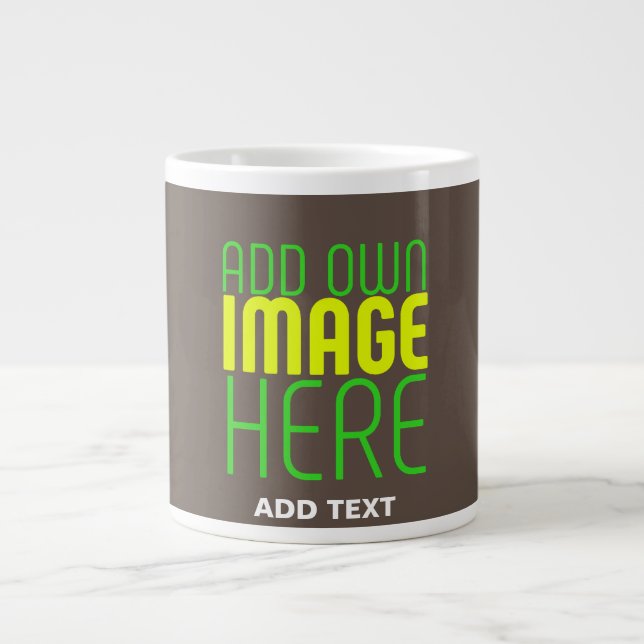 MODERN EDITABLE SIMPLE COFFEE IMAGE TEXT TEMPLATE GIANT COFFEE MUG (Front)