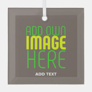 MODERN EDITABLE SIMPLE COFFEE IMAGE TEXT TEMPLATE GLASS ORNAMENT