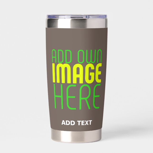 MODERN EDITABLE SIMPLE COFFEE IMAGE TEXT TEMPLATE INSULATED TUMBLER (Front)
