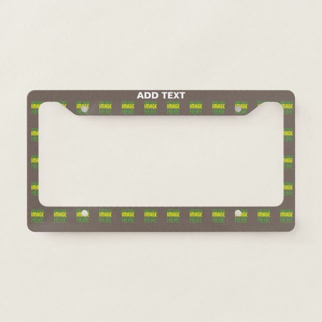 MODERN EDITABLE SIMPLE COFFEE IMAGE TEXT TEMPLATE LICENSE PLATE FRAME (Front)