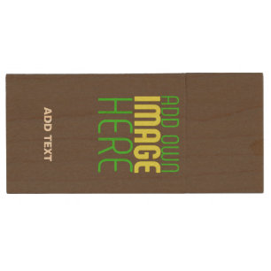 MODERN EDITABLE SIMPLE COFFEE IMAGE TEXT TEMPLATE WOOD FLASH DRIVE
