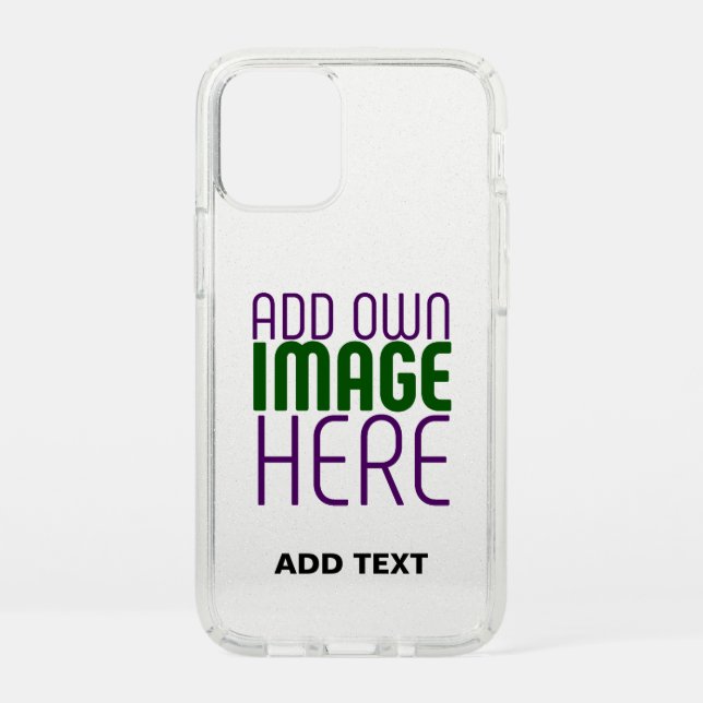 MODERN EDITABLE SIMPLE GLITTER IMAGE TEXT TEMPLATE SPECK iPhone 12 MINI CASE (Front)