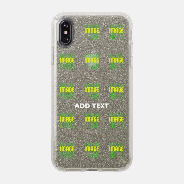 MODERN EDITABLE SIMPLE GLITTER IMAGE TEXT TEMPLATE SPECK iPhone XS MAX CASE (Front (Black Phone))