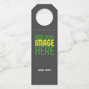 MODERN EDITABLE SIMPLE GREY IMAGE TEXT TEMPLATE BOTTLE HANGER TAG