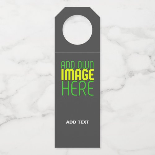 MODERN EDITABLE SIMPLE GREY IMAGE TEXT TEMPLATE BOTTLE HANGER TAG