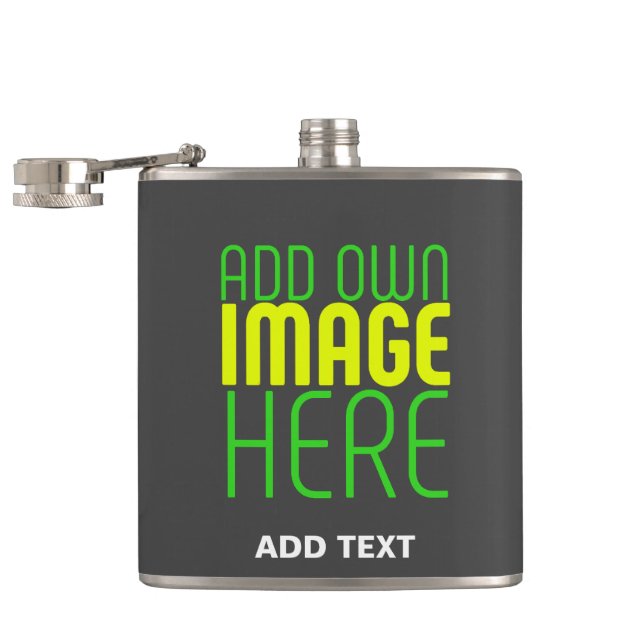 MODERN EDITABLE SIMPLE GREY IMAGE TEXT TEMPLATE FLASK (Opened)