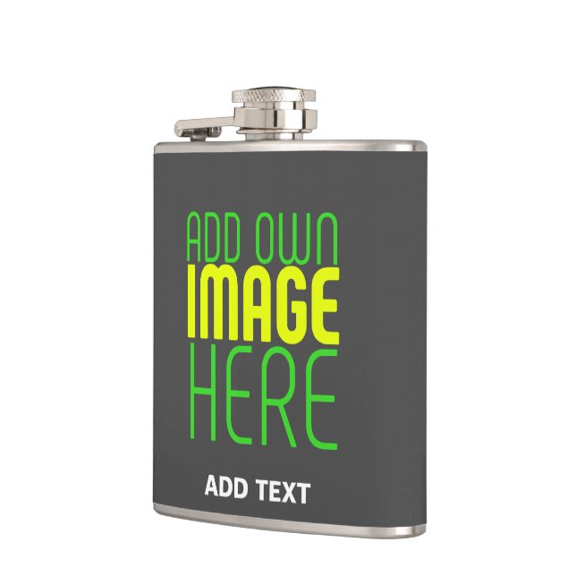 MODERN EDITABLE SIMPLE GREY IMAGE TEXT TEMPLATE FLASK (Left)