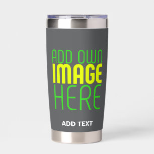 MODERN EDITABLE SIMPLE GREY IMAGE TEXT TEMPLATE INSULATED TUMBLER