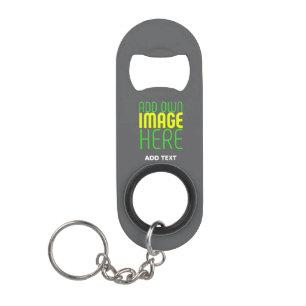 MODERN EDITABLE SIMPLE GREY IMAGE TEXT TEMPLATE KEYCHAIN BOTTLE OPENER