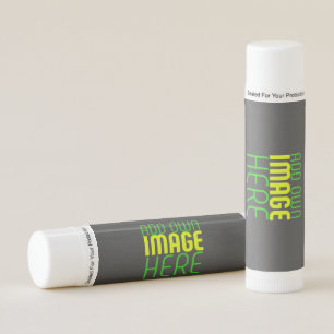 MODERN EDITABLE SIMPLE GREY IMAGE TEXT TEMPLATE LIP BALM