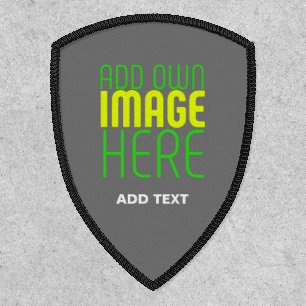 MODERN EDITABLE SIMPLE GREY IMAGE TEXT TEMPLATE PATCH