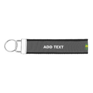 MODERN EDITABLE SIMPLE GREY IMAGE TEXT TEMPLATE WRIST KEYCHAIN