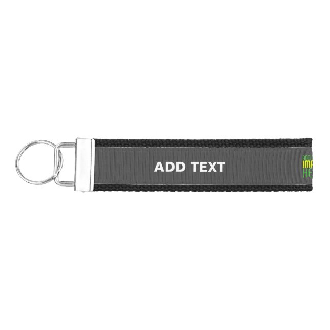 MODERN EDITABLE SIMPLE GREY IMAGE TEXT TEMPLATE WRIST KEYCHAIN (Keys on Left)